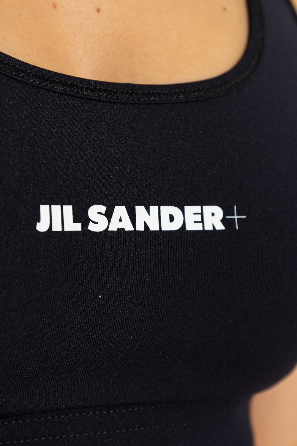 【関税込＆追跡】Jil Sanderロゴ スポーツブラトップ Jil Sander long-sleeve padded jacket - Black Sports bra with